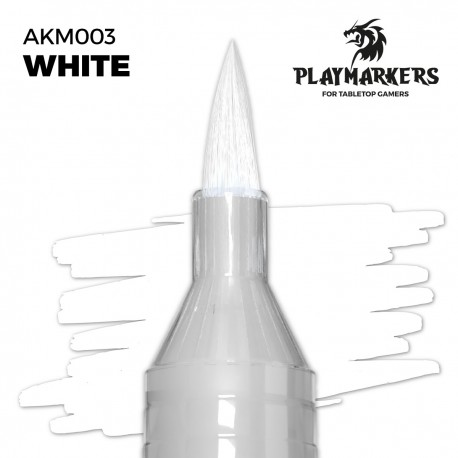 Marqueur de peinture acrylique blanc Playmarker avec pointe pinceau
