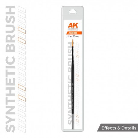 Pincel sintético AK Liner 17mm gris para modelismo