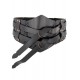 Ceinture large en cuir noir avec coutures tressées