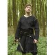 Ceinture large en cuir noir avec coutures tressées