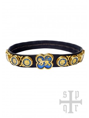 Ceinture médiévale en cuir avec laiton du Prince Noir