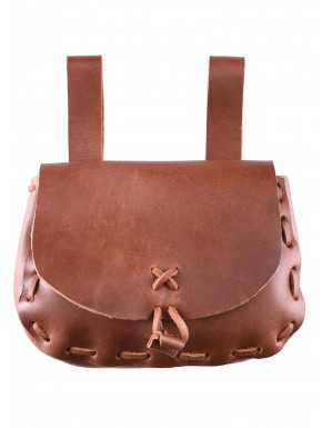 Bolsa medieval de cuero color marrón claro de Ulfberth