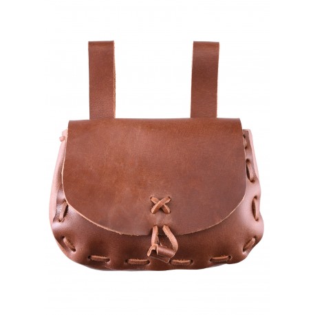 Bolsa medieval de cuero color marrón claro de Ulfberth