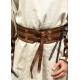 Cinturón marrón de cuero aceitado Sindri para cosplay medieval