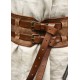 Cinturón marrón de cuero aceitado Sindri para cosplay medieval