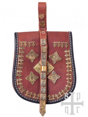 Sacoche en cuir viking avec garnitures en laiton
