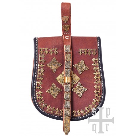 Sacoche en cuir viking avec garnitures en laiton