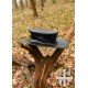 Ensemble en cuir noir de masque et chapeau Plague Doctor