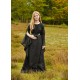 Robe médiévale noire avec lacets à l'arrière