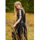 Vestido medieval negro con cordones en la espalda