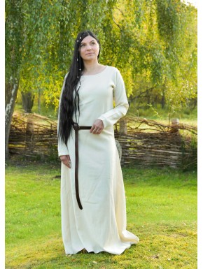 Vestido vikingo de lana natural en sarga.