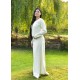 Robe viking en laine naturelle en sergé.
