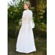 Robe de mariée médiévale blanche avec corset crème
