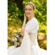 Robe de mariée médiévale blanche avec corset crème