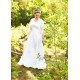 Robe de mariée médiévale blanche avec corset crème