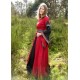 Vestido medieval rojo y negro Bliaut Josephine