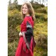 Robe médiévale rouge et noire Bliaut Josephine