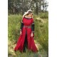 Robe médiévale rouge et noire Bliaut Josephine