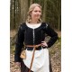 Chaqueta medieval de terciopelo negro con cordones