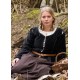 Veste médiévale en velours noir avec lacets