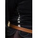Veste médiévale en velours noir avec lacets