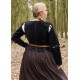 Chaqueta medieval de terciopelo negro con cordones