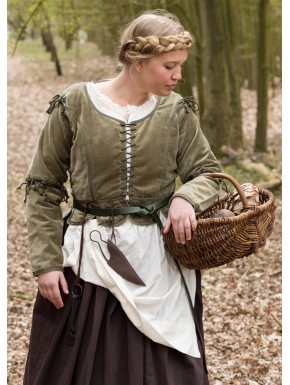 Chaqueta verde medieval de terciopelo Griselda