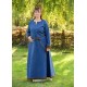 Robe viking en laine bleue mouchetée avec accents sergés