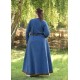 Robe viking en laine bleue mouchetée avec accents sergés