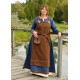 Robe viking en laine bleue mouchetée avec accents sergés