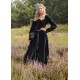 Robe médiévale en velours noir avec boutons décoratifs