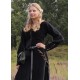 Robe médiévale en velours noir avec boutons décoratifs