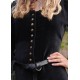 Robe médiévale en velours noir avec boutons décoratifs