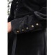 Robe médiévale en velours noir avec boutons décoratifs