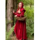 Robe médiévale en velours rouge Cotehardie Isabell