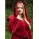 Robe médiévale en velours rouge Cotehardie Isabell