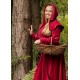 Robe médiévale en velours rouge Cotehardie Isabell