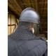 Capacete Raven de aço polido com aventail