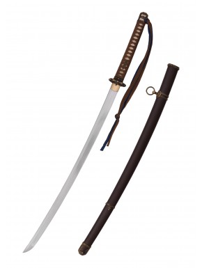 Katana John Lee Gunto avec fourreau marron et détails décoratifs.