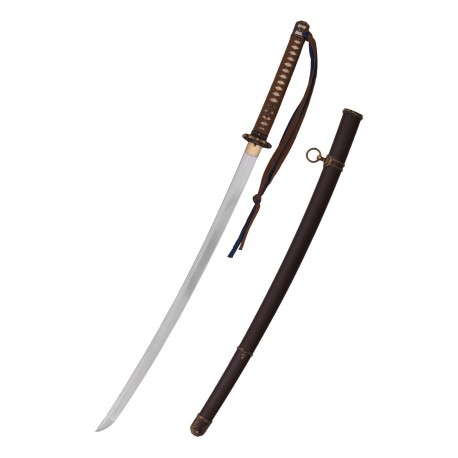 Katana John Lee Gunto avec fourreau marron et détails décoratifs.