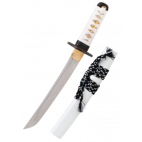 Tanto John Lee Shiro avec finition blanche et poignée enveloppée de coton