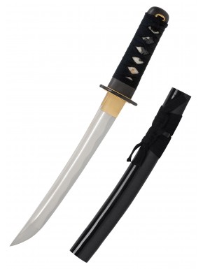 Tanto John Lee Musashi Ichi avec poignée noire et fourreau en bois