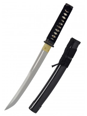 Dague Aikuchi Tanto de John Lee avec fourreau noir