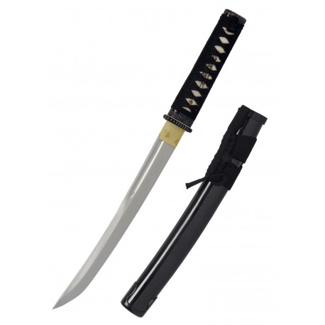 Dague Aikuchi Tanto de John Lee avec fourreau noir