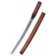 Wakizashi Shirasaya en bois sombre avec lame en acier