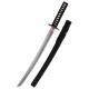 Wakizashi Noir Marto avec lame dorée et fourreau noir