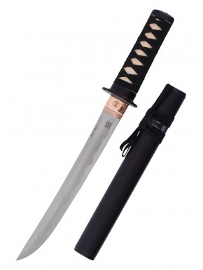 Tanto noir Marto avec lame en acier inoxydable et fourreau