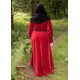 Robe médiévale en velours rouge Cotehardie Isabell