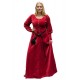Robe médiévale en velours rouge Cotehardie Isabell