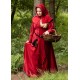 Robe médiévale en velours rouge Cotehardie Isabell